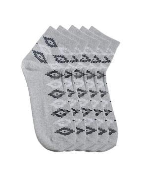 Pack of 5 Graphic Print Ankle-Length Socks