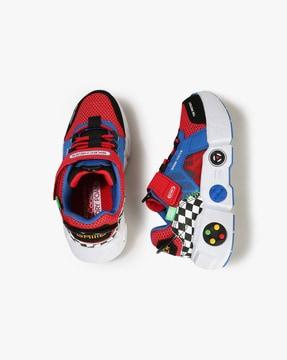 Brand Print Shoes with Velcro Fastening