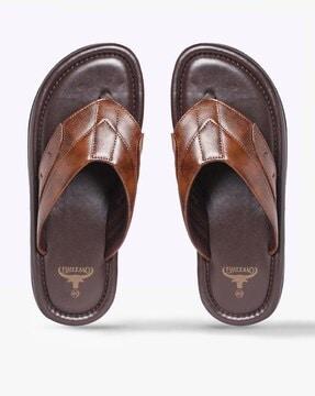 Open-Toe Slip-On Thong-Strap Sandals