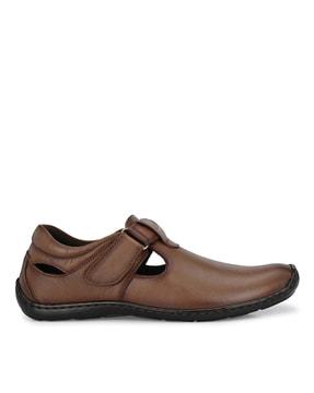 Square-Toe Shoe-Style Sandals