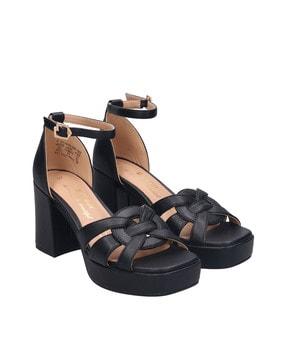 Chunkey Heeled Sandals with Buckle Fastening