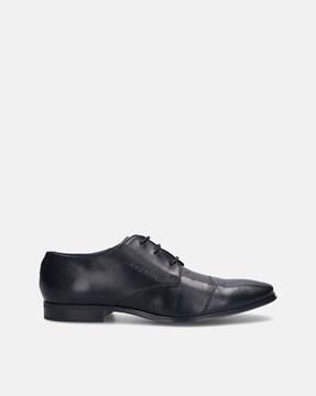 Round-Toe Leather Derby Shoes