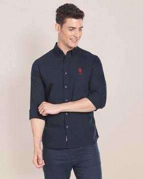 Logo Embroidered Slim Fit Shirt
