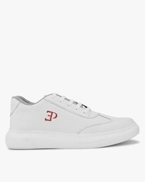 Logo Embroidered Lace-Up Sneakers