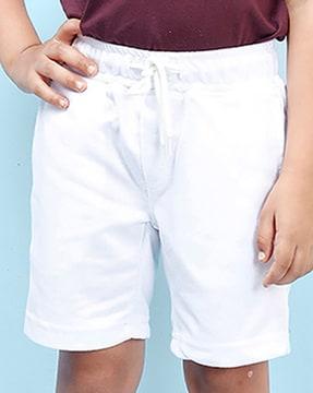 Flat Front Shorts with Drawstrings