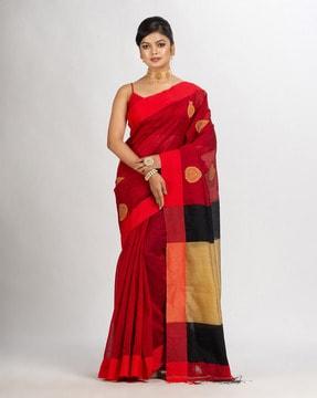 printed-handloom-saree-with-tassels
