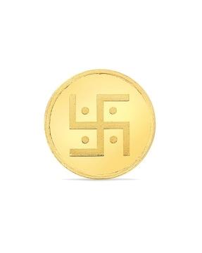 4 Gram 24 Karat (999) Swastik Round Gold Coin