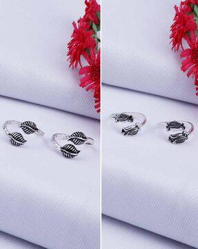 Set of 2 Silver-Plated Adjustable Toe-Rings