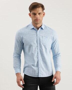 printed-slim-fit-shirt-with-spread-collar