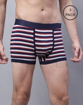 Pack of 3 Striped Briefs with Elasticated Waist