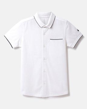 Regular Fit Shirt with Tipping Collar