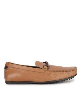 Slip-On Loafers with Metal Accent
