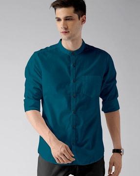 slim-fit-shirt-with-front-patch-pocket