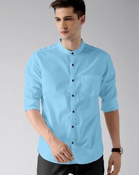 Slim Fit Shirt with Front Patch-Pocket