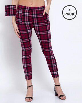 pack-of-2-checked-jeggings-with-patch-pockets