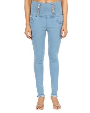 Skinny Fit Jeans with High Rise Waist