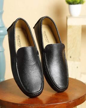 Genuine Leather Slip-On Loafers