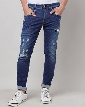 ANBASS Slim Fit Hyperflex Dark Wash Jeans