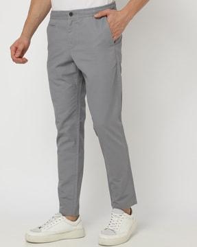 Cropped Fit Flat-Front Chinos