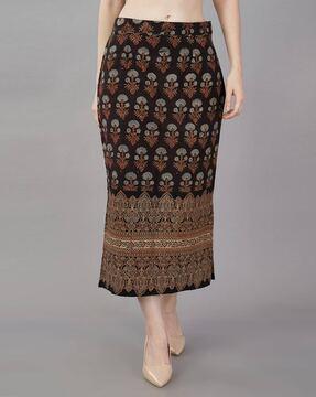 Azrak Print Straight Skirt