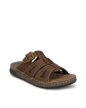 Slip-on Sandals with Buckle Closure