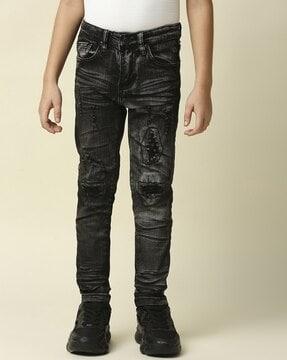 Lightly-Washed Slim Fit Jeans with Insert Pockets