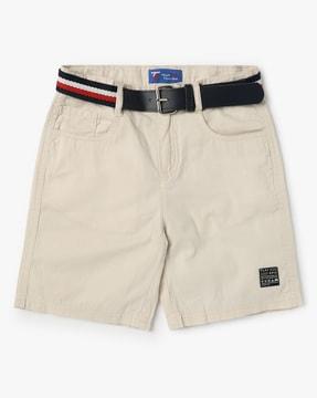 Mid-Rise Shorts with Belt
