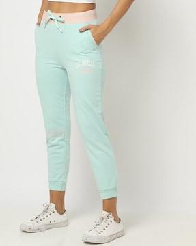 Women Striped Joggers with Drawstring Waist