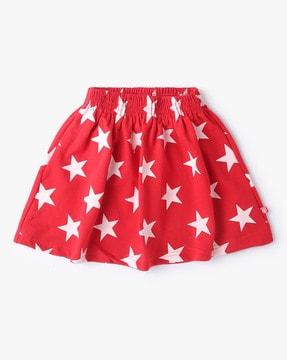 Star Print Flared Skirt