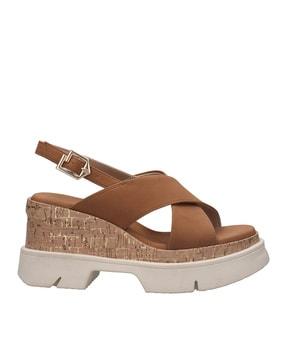 Slip-On Slingback Wedges with Buckle Closure