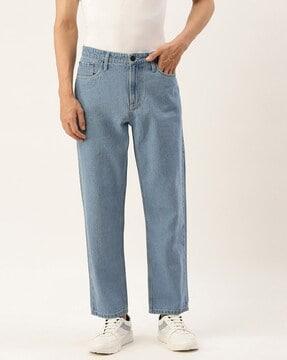 Heavily Washed Relaxed Jeans