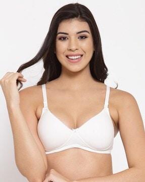 Solid T-shirt Bra with Back Closure
