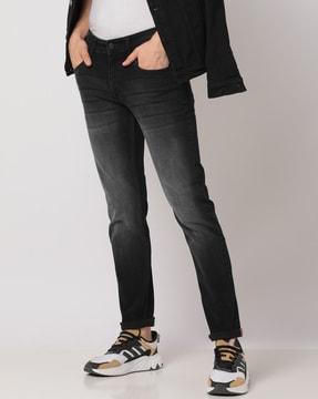 Mid-Wash Mid-Rise Skinny Jeans