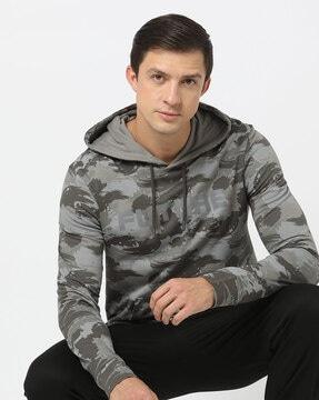 Camouflage Print Hooded T-Shirt