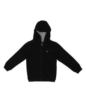 Zip-Front Hoodie with Logo Embroidery