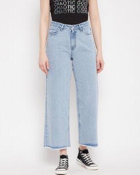 Lightly Washed Wide Jeans