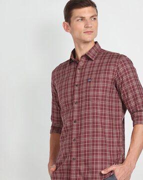 tartan-checked-slim-fit-shirt-with-patch-pocket