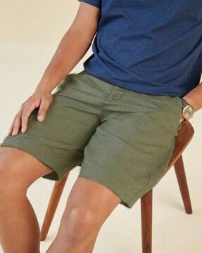 Flat Front Shorts with Flexi Waist