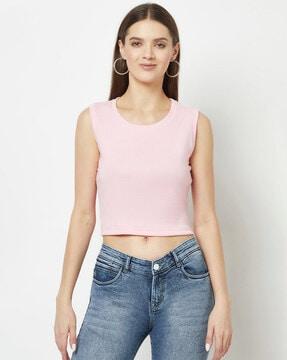ribbed-round-neck-top