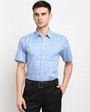 Textured Shirt with Patch Pocket