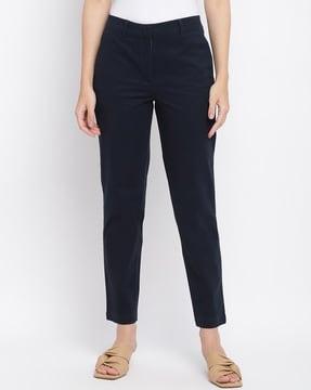 Straight Fit Trousers with Insert Pockets