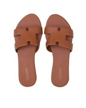 Open Toe Slip-On Flat Sandals