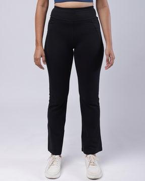 Regular Groove-In Cotton Flare Pants with 4 Pockets