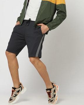 Flat-Front Shorts with Side Taping