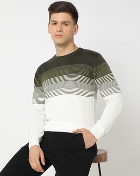 Striped Crew-Neck Sweatshirt