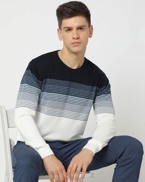Striped Crew-Neck Sweatshirt