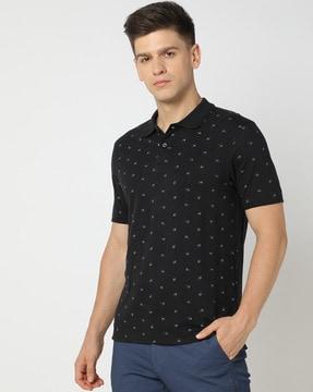 All-Over Print Slim Fit Polo T-Shirt
