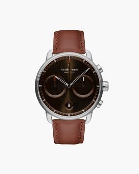 PI42SILEBRBS Chronograph Watch with Leather Strap