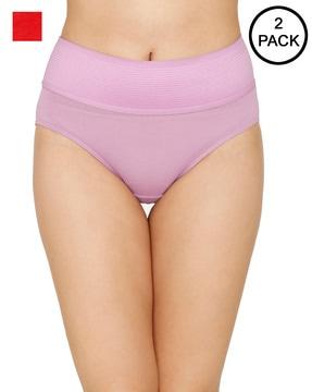 Pack of 2 Full-Coverage Hipsters with Elasticated Waist