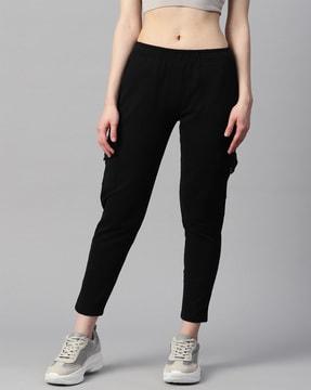 Fitted Track Pants with Flap Pockets